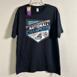 NWT 2016 Coastal Carolina Chanticleers Baseball T Shirt NCAA World Series Sz Lg